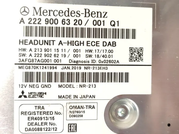 OEM A2229006320 Radio Navigation Mercedes C W205 image 3