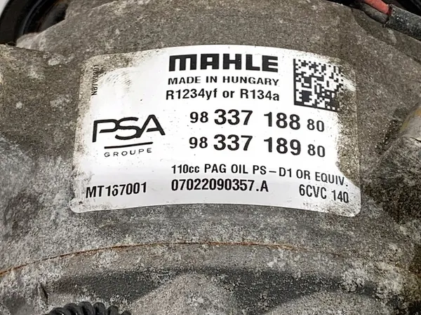 Compresor de Aire Acondicionado Peugeot 308 SW III 9833718880 image 4
