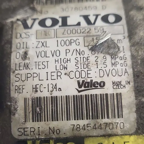 Ilmastointikompressori VOLVO S80 II 2.5L 2007 OEM 30780459D image 5