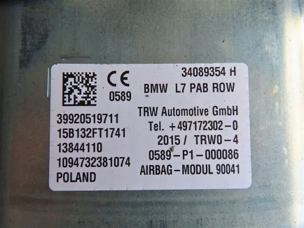 Coussin gonflable passager BMW 34089138A Série 3 F30 image 3