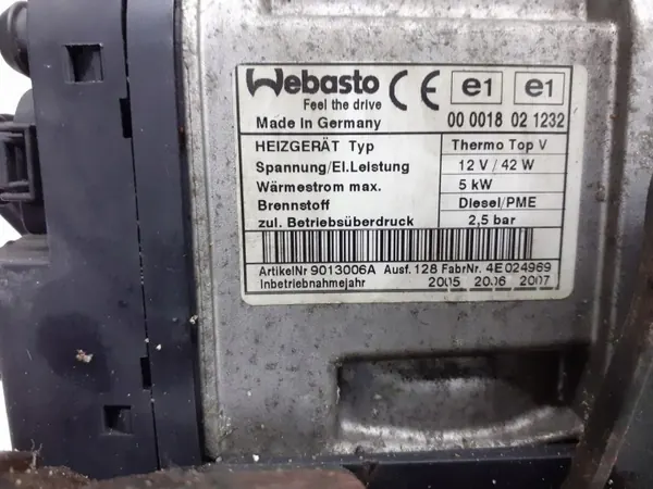 Calentador Webasto VW OEM 1K0815005FR para Touran 1.9 TDI image 4