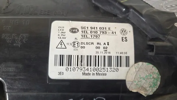 Farol BiXenon LED esquerdo Volkswagen Beetle 11-19 5C1941031E image 6