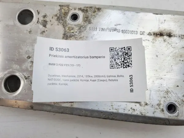 BMW 3 F30 Vänster Krockzon Panel OEM 7266191 image 5