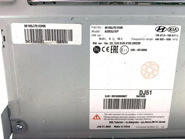 Radio OEM 96160J7510WK pour Kia Ceed - Lecteur Multimédia image 4