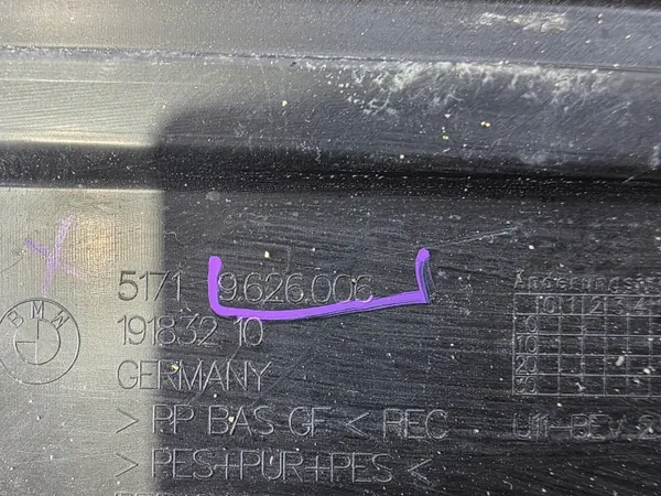 Cobertura Parede BMW X1 U11 OEM 9626006 - Usado image 3