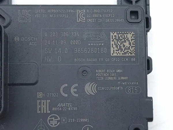 Sensor radar dianteiro Opel OE 9856280180 Grandland II image 6