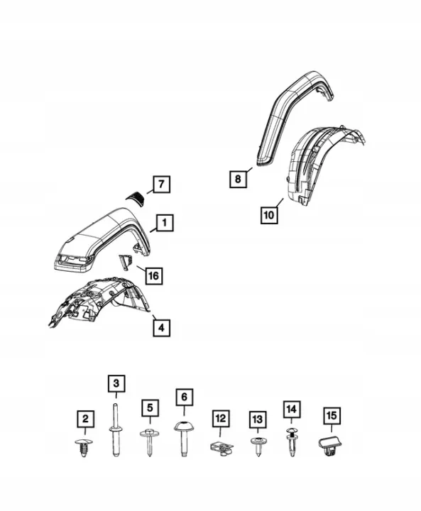 Aile gauche plastique OEM 68297665AE pour Wrangler Gladiator image 3