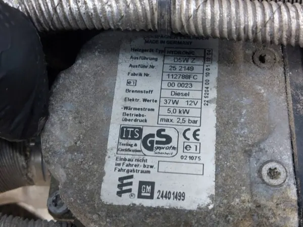 Webasto Standheizung Opel Signum Vectra C 1.9 CDTI 24401499 image 5