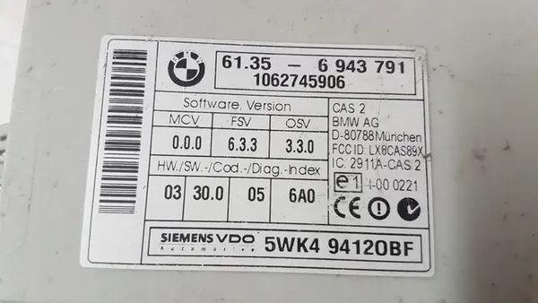 Module CAS BMW 5 E60 E61 2008 61356943791 image 5