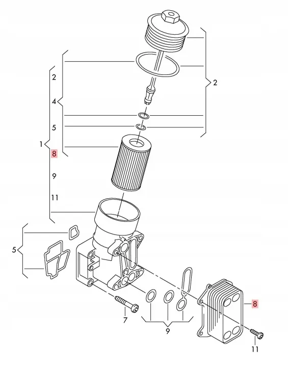 Arrefecedor óleo caixa OEM 03L117021C VW Passat B7 image 6