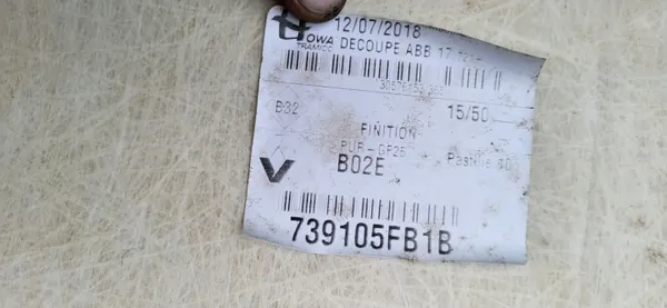 OEM 739105FB1B Katto Nissan Micra K14 5D:lle image 5