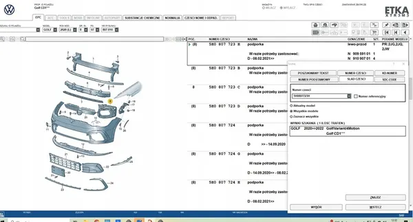 VW GOLF VIII Guia de Para-choque Frontal Esquerda 5H0807723 image 5