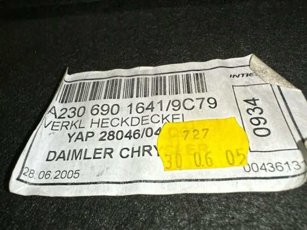 Mercedes-Benz Kofferbak Geluidsisolatie OEM A2306901641 image 8