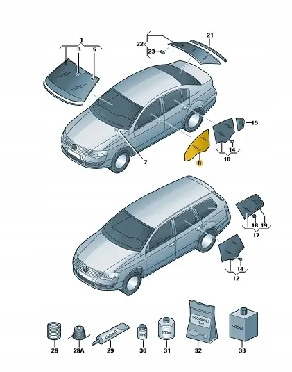 Volkswagen OE 3C4845202B oven ikkuna image 3