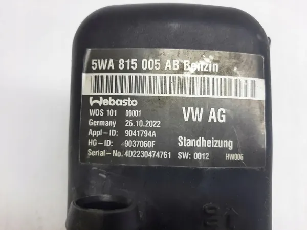 Calefactor auxiliar Webasto VW Golf VIII OEM 5WA815005AB image 3