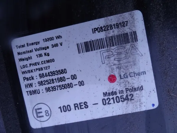 Batería Híbrida OEM 9844393580 para Peugeot 3008 II image 4