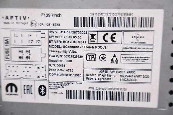 Fiat Panda III Radion Navigointinäyttö OEM '00521525420 image 5