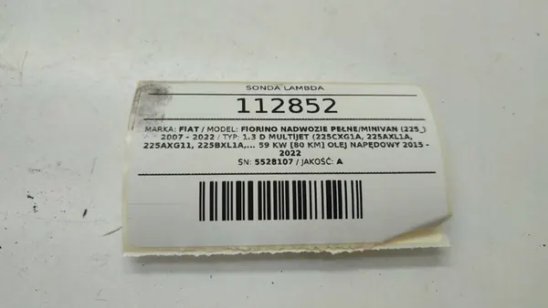 SONDA LAMBDA 55281071 FIAT FIORINO NEMO BIPPER 1.3 D image 5
