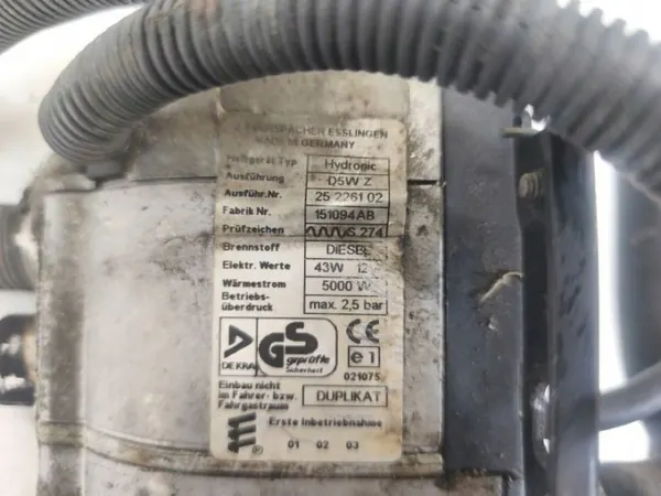 Webasto Standkachel Toyota Corolla E12 2.0L Diesel 2004 OEM 25226102 image 3