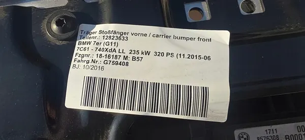 Frontverstärkungsbalken Kühler BMW G11 G12 3.0d 4.0dx image 6