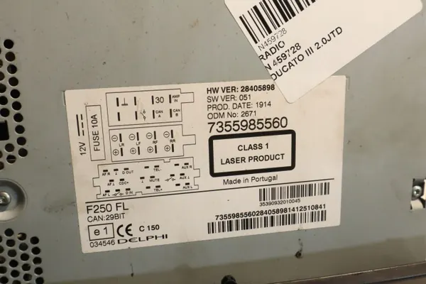 Radio OEM 7355985560 pour Ducato Jumper Boxer 2011- image 7