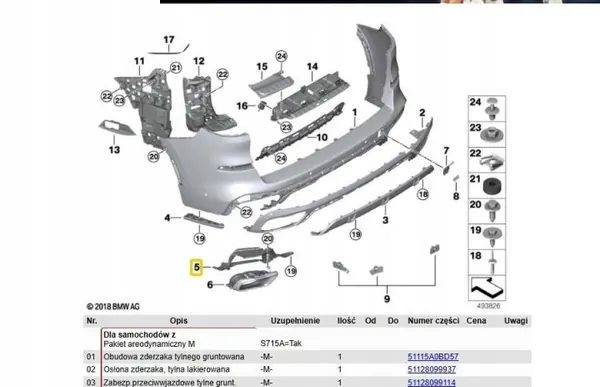 Support échappement BMW X5 G05 M-Package OEM 8074188 image 5