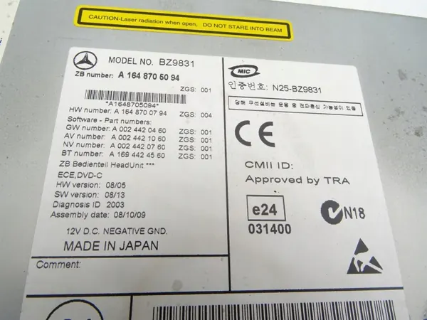 Radio CD Navigation OEM A1648705094 pour Mercedes ML W164 image 8