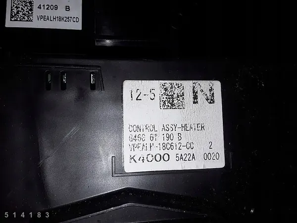 2015 Mazda 6 Air Conditioning Control Module g46g61190b image 4