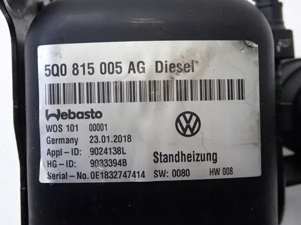 Aquecedor Webasto OEM 5Q0815005AG para Skoda Karoq image 5