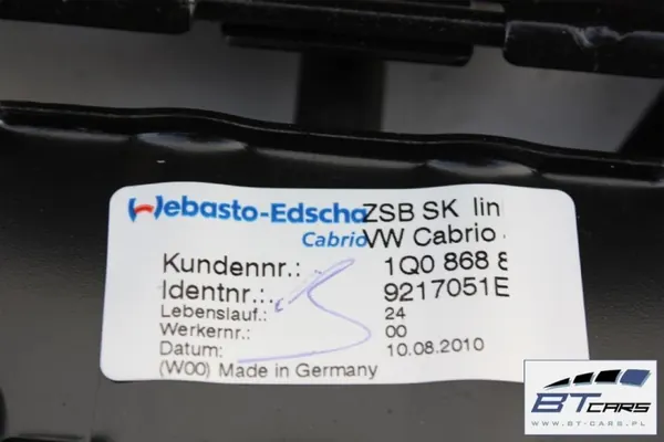 Bouchon de compartiment toit VW EOS OEM bt-cars-5828 image 7