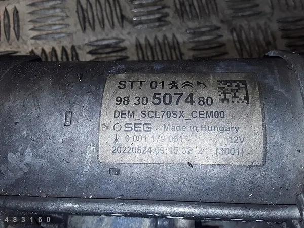 Arrancador PEUGEOT 208 OPEL CROSSLAND ASTRA L 9830507480 image 4