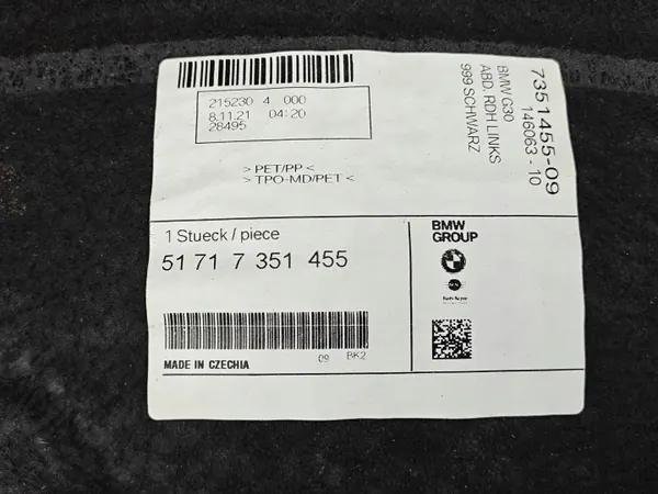 OEM 7351455 Para-lamas Traseiro Esquerdo BMW 5 G30 LCI image 8