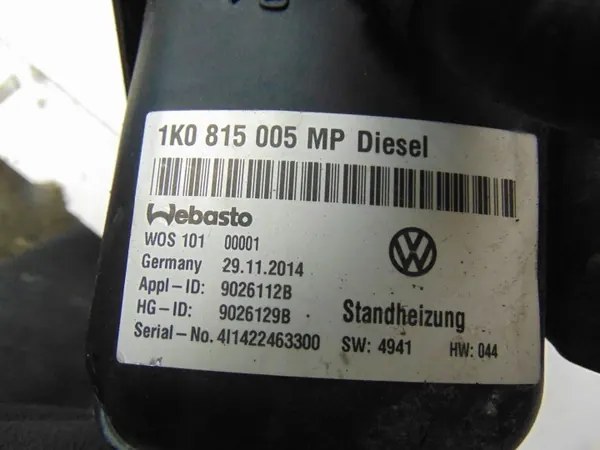 Webasto-värmare OEM 1K0815005MP för VW Touran 1.6TDI image 10
