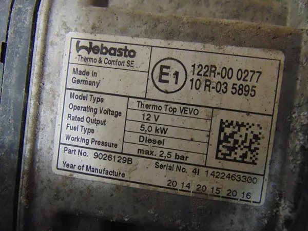 Webasto-värmare OEM 1K0815005MP för VW Touran 1.6TDI image 8