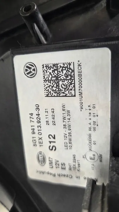 VW GOLF 7 VII 5G0 LIFT 17-20 FAROL DA FRENTE DIREITO FULL LED 5G1941774 image 10