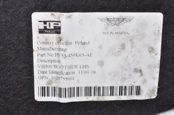 Tapis de coffre gauche Aston Martin DB11 OEM HY53-454K65-AE image 4