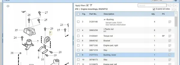 Moottorin tuki VOLVO S60 II 2.5L 2015 OEM 31277313 image 5