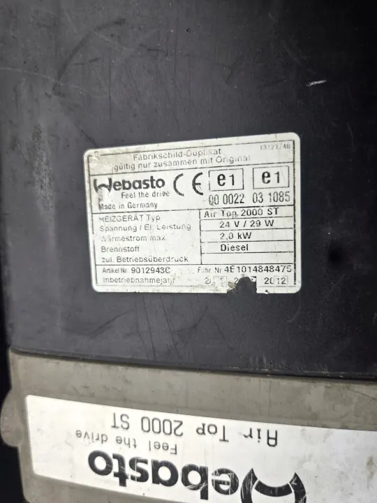 Webasto Air Top 2000 ST Diesel 24V Käytetty image 3