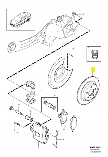 Disco de Freio 15' Traseiro Volvo C30 C70 S40 V40 V50 image 2