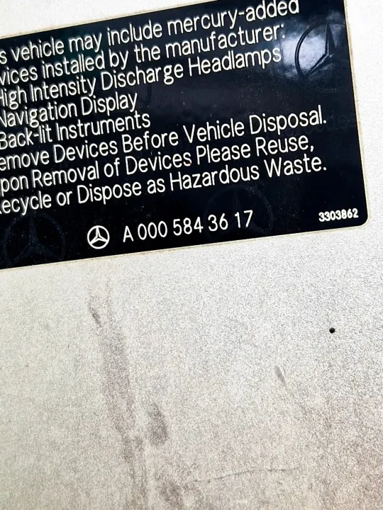 Mercedes-Benz deuronderdelen OEM 0005843617 voor SL R230 image 9