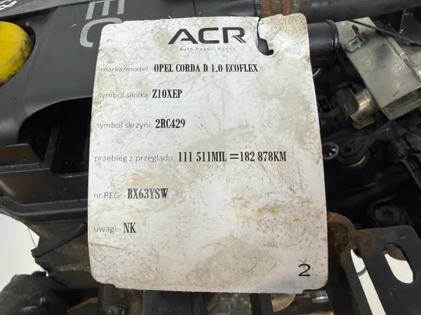 Moteur ACR054 A10XEP pour Opel Corsa D 1.0 65CH image 10