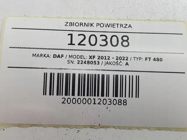 Tanque de ar OEM 2248053 44L para DAF XF 106 Lift 2021 image 7