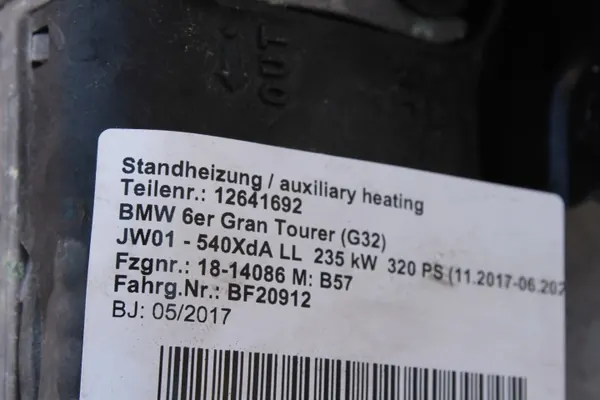 BMW G11 G12 G30 G31 G32 Webasto Verwarming 9361065 OEM image 7