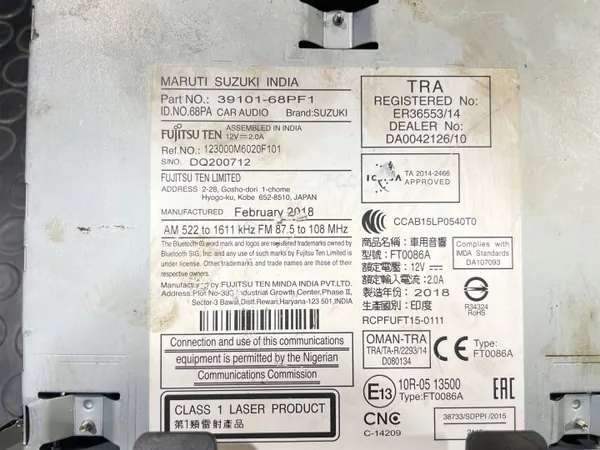 Suzuki Baleno II radiopaneel OEM 3910168PF1 image 7