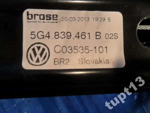 MECANISMO DE JANELA TRASEIRA ESQUERDA VW GOLF VII 5G4839461B image 2