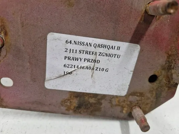 Nissan Qashqai II J11 OEM 622144EA0A Zona de Deformação Dianteira Direita image 3
