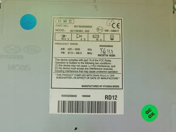 Radio OEM 96170C8050 AC110C8EE CD MP3 Bluetooth image 8