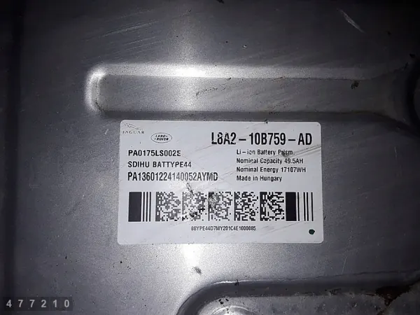 Bateria híbrida Jaguar OEM L8A210B759AD - Usada image 6