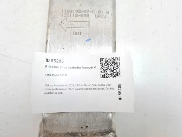 Amortiguador del parachoques delantero Tesla Model 3 OEM 110919390C image 6