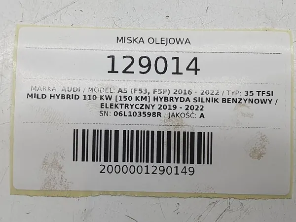 Oljetank Audi A5 F53 F5P 2.0 TFSI 150HK 06L103598R image 9